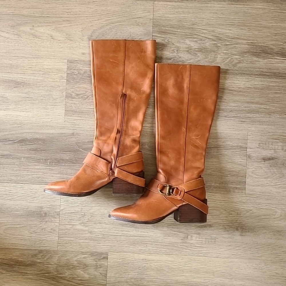 Design Lab Western Style Pointed Toe Knee High Boots